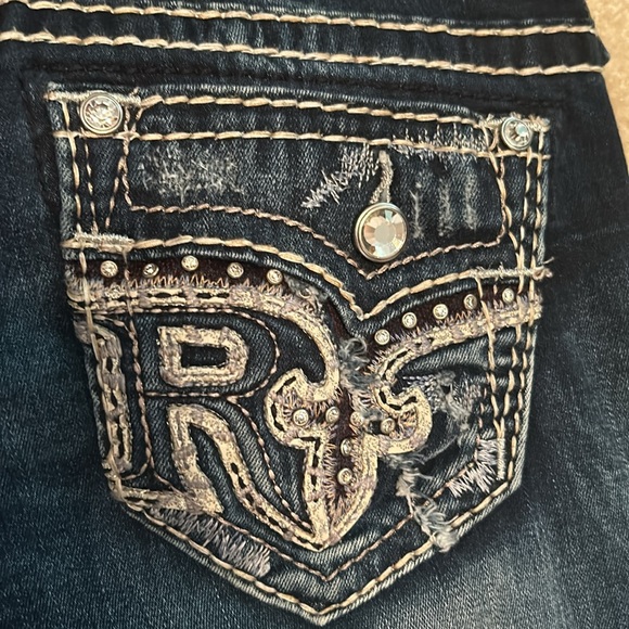 Rock Revival Distressed Jeans Mid Rise.Size 27 Ankle Skinny - Picture 9 of 13